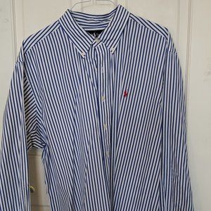 Blue/White Strip Ralph Lauren Long Sleeve Shirt